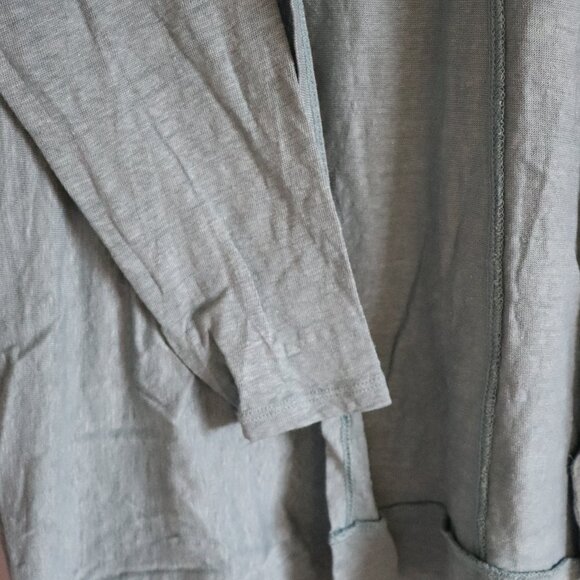 Tahari Womens Blue Sz M 100% Linen Open Front Lightweight Cardigan Sweater - Picture 5 of 9